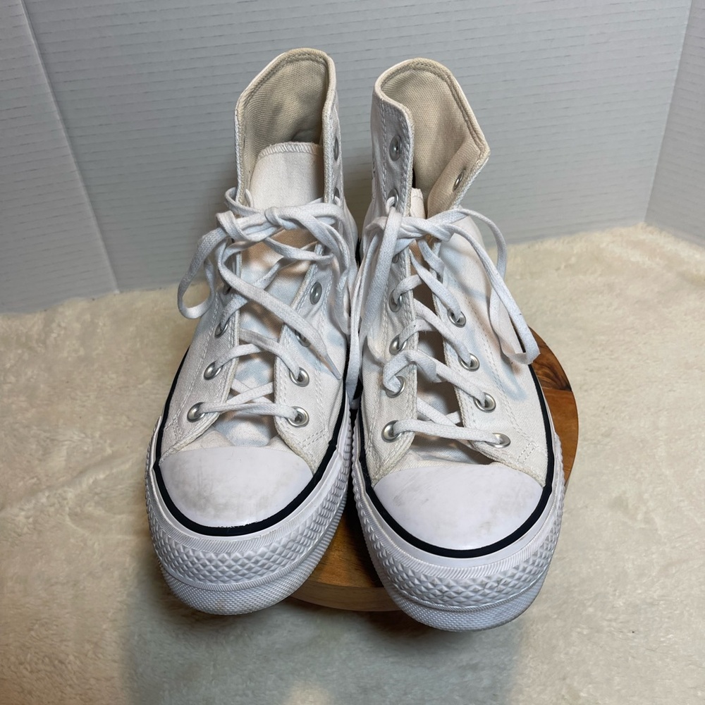 Converse White Canvas High-Top Sneakers - Picture 8 of 11